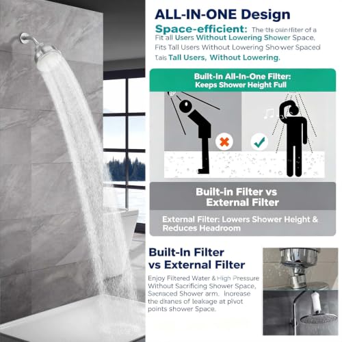 Stainless Steel Shower Head with Filters
