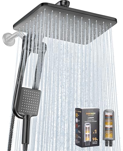 Dual Filtered Rainfall Handheld Showerhead Spray Combo with 7 Modes
