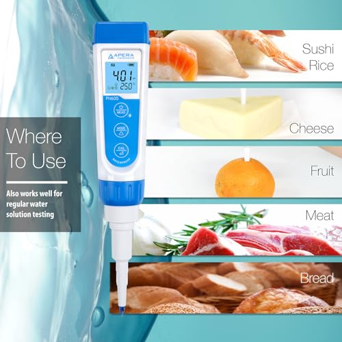 Premium Series PH60S Food pH Meter Tester Kit with Food