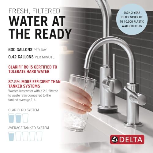 Faucet Clarifi Under Sink Reverse Osmosis Water Filter System with Arctic Stainless Contemporary Beverage Dispenser Faucet