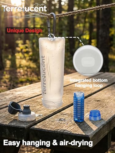 Collapsible Water Filter Bottle with Carabiner