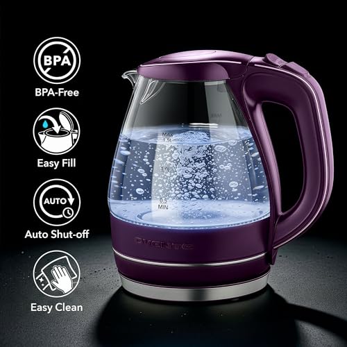 1.5L Glass Electric Kettle Water Boiler