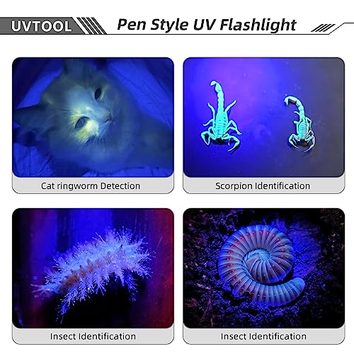 A2D Pen Blacklight 365nm UV Flashlight with Pen High Power Output