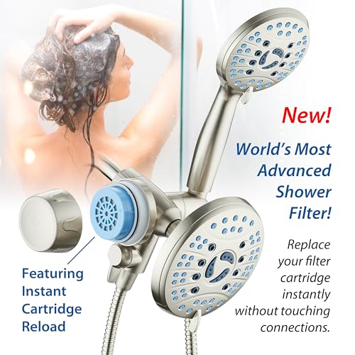 Combo Shower Head Water Filter with Built
