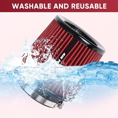 3 3.5 4 Inches Cold Air Intake Filter 76mm 89mm 101mm High Performance Washable Clamp