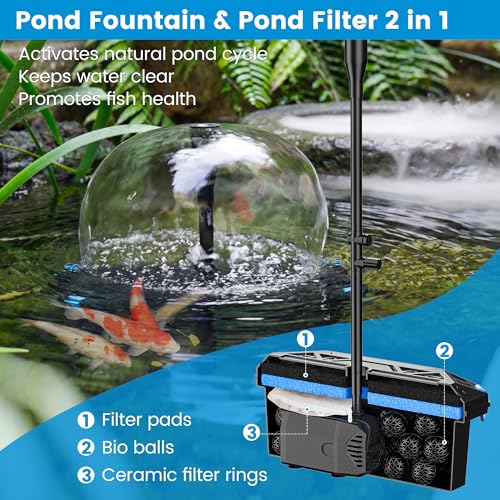 20W Solar Pond Filter Fountain for Outdoor Koi Pond