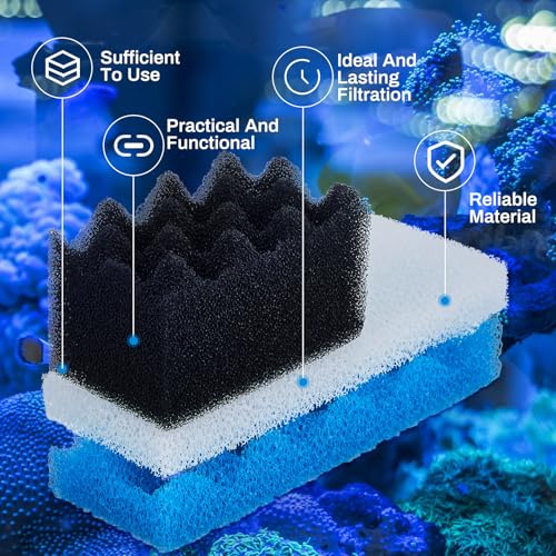 6 Pcs Aquarium Filters Bio Sponge Sets Compatible with Fluval 306 (6 Count)