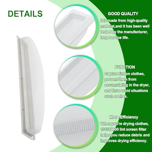 131359600 Dryer Lint Screen Filter Compatible with Frigidaire GE Kenmore