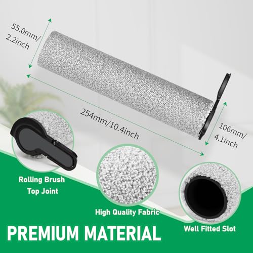 Replacment Roller Brush & HEPA Filtesr Kit for Tineco S7 Steam (4 Count)