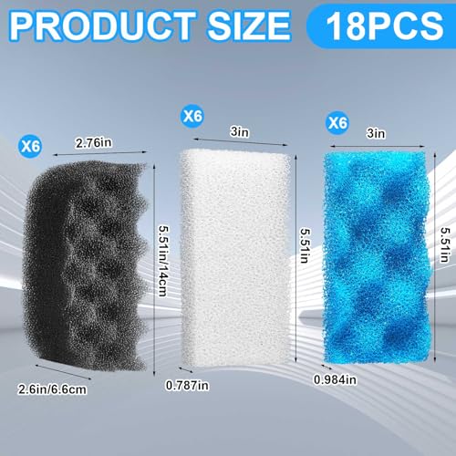 18 Pcs Filters Media Set Compatible with Fluval 106 (15 Count)