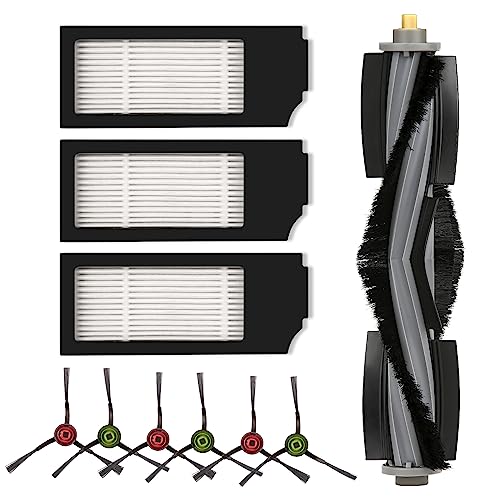 10 Pieces) X1 Omni Replacement Parts Compatible With ECOVACS DEEBOT DEEBOT X1 OMNI, X1 PRO OMNI, T10 OMNI Robot Vacuum Accessories Kit, 1 Roller Brush, 3 HEPA Filters, 6 Side Brushes (10 Count)