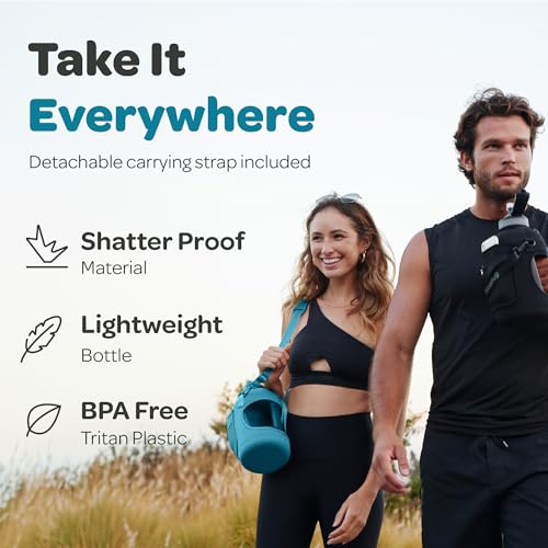 Motivational Water Bottle with Time Marker and Straw Lid 78 oz