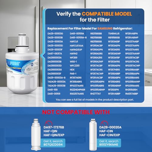 DA29 00003G Water Filter Replacement for Samsung DA29 (4 Count)