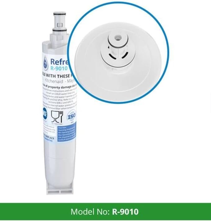 Refresh R-9010 Refrigerator Water Filter, Compatible with Kenmore 46-9010, 469010, 9010, 46-9085, AquacrestAQF-4396508, Aquafresh WF285 and IcePure RFC05000A