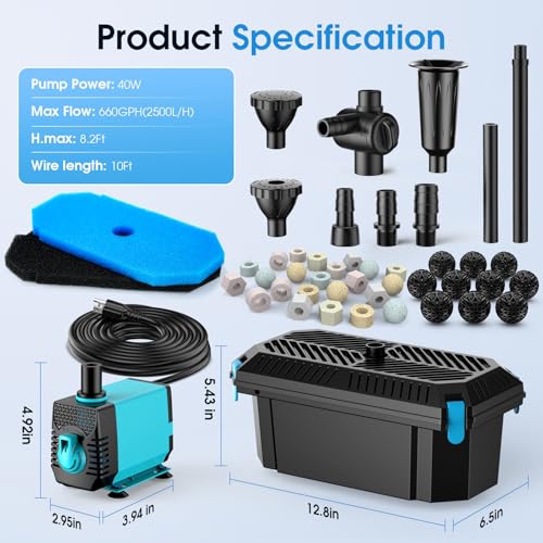 Pond Filter with Pump Fountain Kits