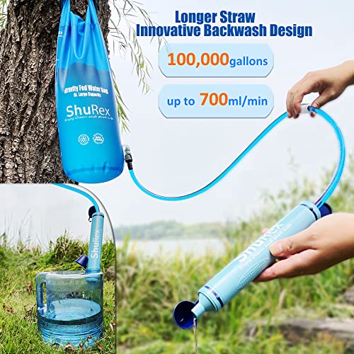 6L Gravity Fed Water Filtration System with Adjustable Tree Strap
