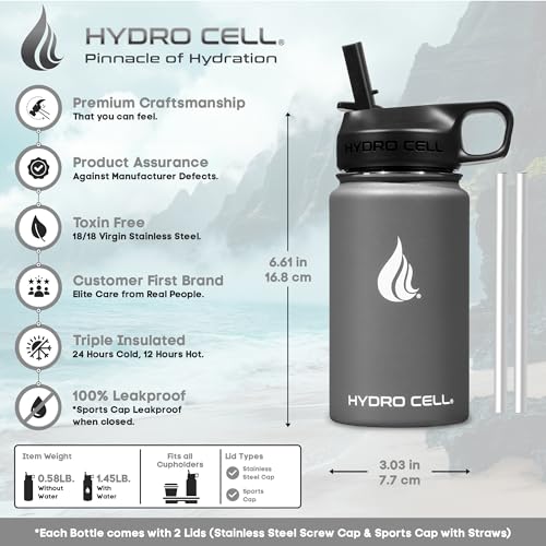 Stainless Steel Insulated Water Bottle with Straw