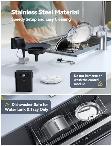 Wireless Cat Water Fountain [Water & Battery Separation] FEELNEEDY Stainless Steel Automatic Pet Water Dispenser