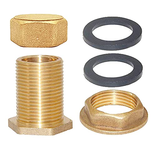 2Set Brass Bulkhead Fitting with Plug 3 (2 Count)