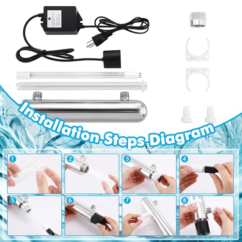 12W UV Pond Clarifier for Koi Pond Aquarium and Fish Tank