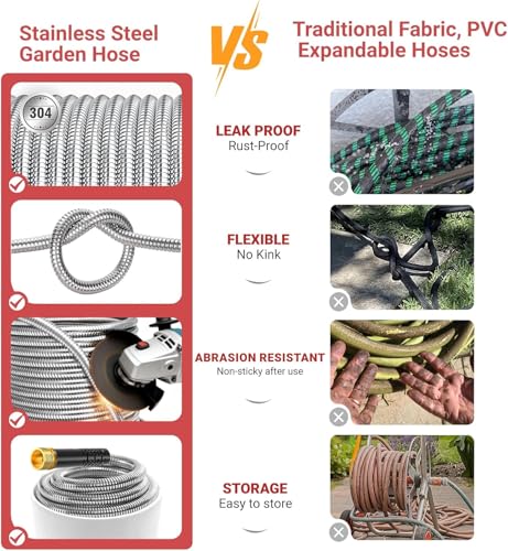 50ft Metal Garden Hose