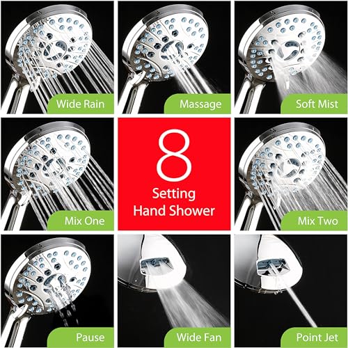 AquaCare 50 mode High Pressure Shower Head Combo with Arm & Dual Power Wash