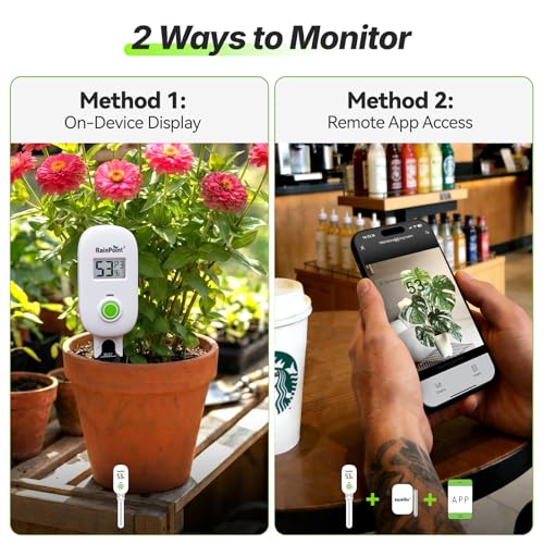 Smart Digital Wireless Plant Moisture Meter Houseplants Indoor WiFi Hub Kit with Low