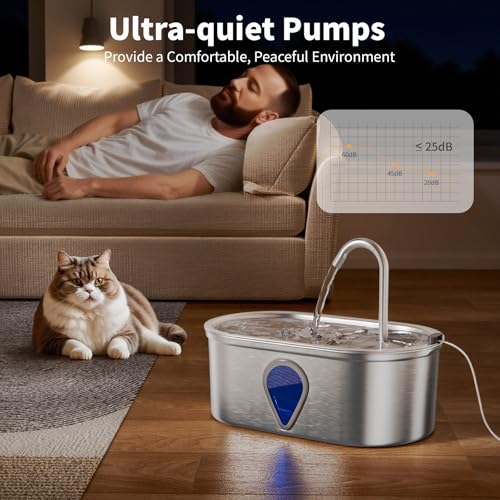 Cat Water Fountain Stainless Steel (67.99 Fl Oz)