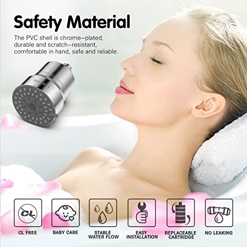 Filtered Showerhead with Shower Filter Cartridge for Remove Chlorine