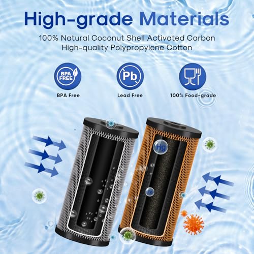 2 Stage 10" x 4.5" Whole House Carbon Water Filter Set (2 Count)