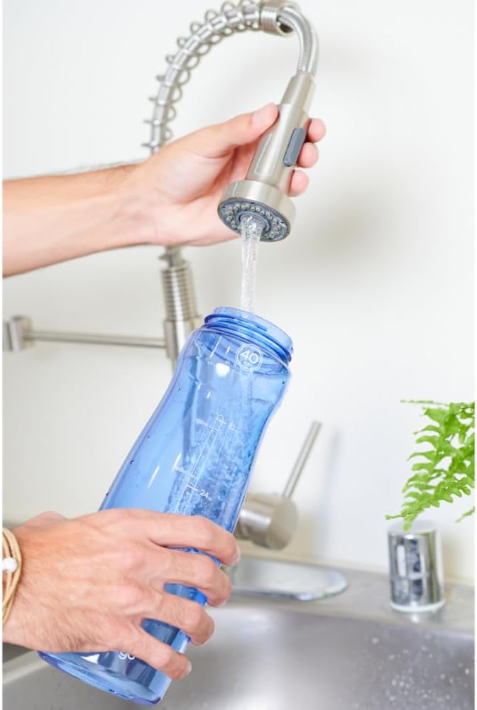 Pogo BPA-Free Plastic Water Bottle with Chug Lid, 40 Oz, Blue