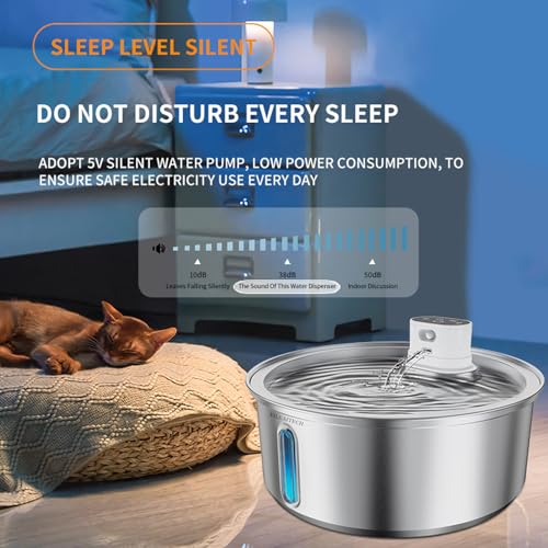 Wireless Cat Water Fountain Stainless Steel