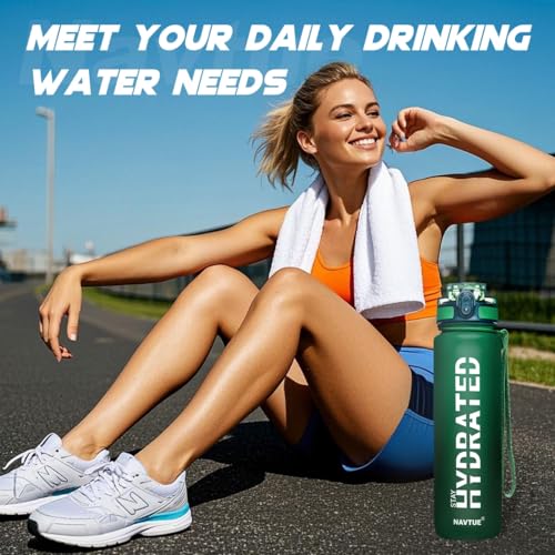 Water Bottle 32 oz Motivational Time Marker Tritan Bottle