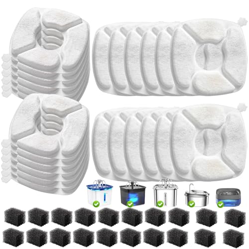 40 Pcs Cat Water Fountain Replacement Filters (40 Count)