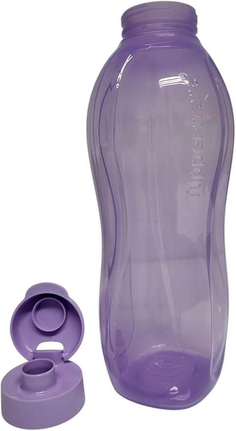 Tupperware to Go Eco Easy 2.0 Litre Water Bottle with Clip Closure Flip Top 2000 ml XXL Bottle Lilac Purple