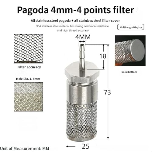 304 Stainless Steel Water Pump Filter Hose End Strainer Barbed Inline Mesh Screen