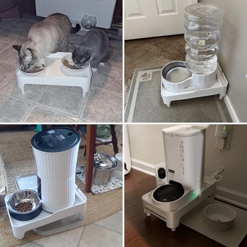 Raised Pet Feeder Stand for Cats and Dogs Neck Health