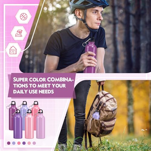 36 Pcs Lightweight Aluminum Water Bottle Bulk 17 oz Leak Proof Bike Water Sports Bottles with Buckle and Twist Cap Team Reusable for Sports Gym Bicycle Camping (36 Count)