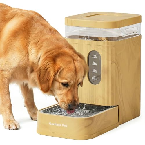 1.7 Gallon Automatic Dog Water Bowl Dispenser 6.5L Gravity Water Feeder with Stainless Steel Bowl & Maifan Stone Filter
