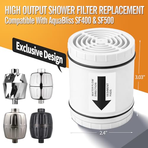 1PCS Multi Stage Shower Head Filter Replacement Compatible with AquaBliss Filtered Showerhead SF400 & SF500