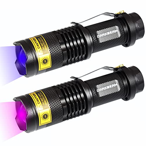 UV 365nm and 395nm Flashlight Light Wood's Lamp Blacklight Ultraviolet LED Portable Mini Handheld Torch Detector for Dog Urine Pet Stains Anti (2 count)