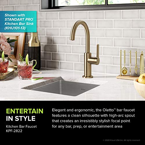 Oletto Single Handle Kitchen Bar Faucet in Spot Free Antique Champagne Bronze