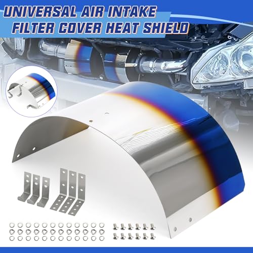 PTNHZ Universal Stainless Steel Air Intake Filter Cover Heat Shield Fits for 2.5