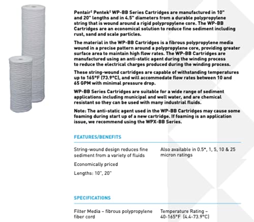 Pentair Pentek WP5BB97P Big Blue Sediment Water Filter