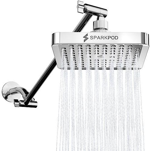 6" Square Rain Shower Head with 16" Shower Arm