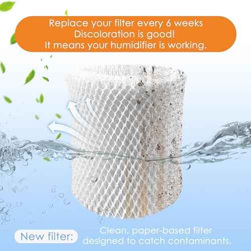 4 Pack Large Room Humidifier Filters Replacement Wick Filters Compatible with Canopy Humidifier Plus ONLY （5.5L）