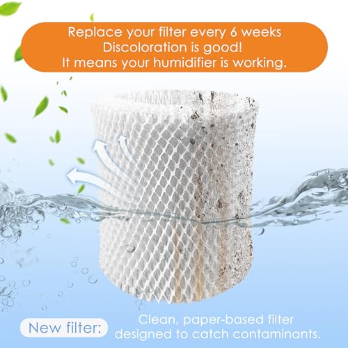 Smilefil 2 Pack Large Room Humidifier Filters Replacement Wick Filters Compatible with Canopy Humidifier Plus ONLY （5.5L）