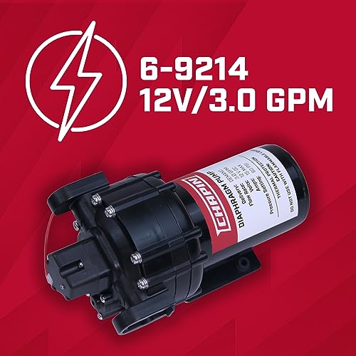 6-9214 12V/3.0 GPM 60 PSI Self-Priming Diaphragm Water Pump for ATVs, Marine, Boating, Water Supply, Camping, RV Recreation & Boom Spray Systems