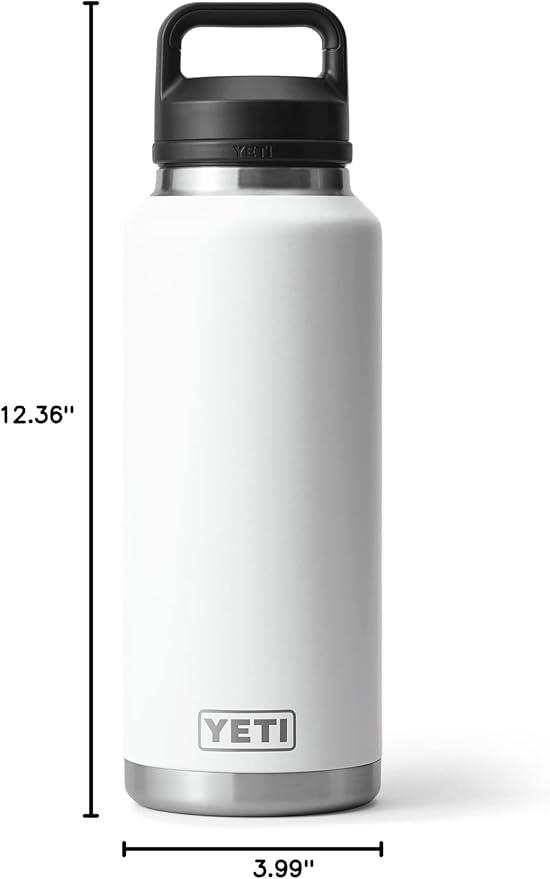 YETI Rambler 46 oz Bottle, Leakproof, Vacuum Insulated, Stainless Steel with Chug Cap, White