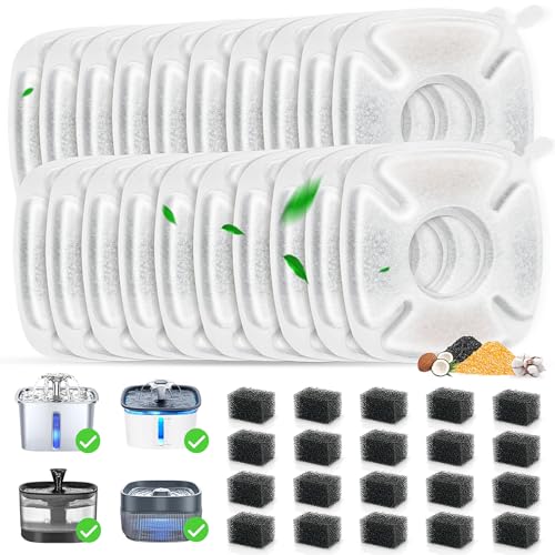 40 Pack Cat Water Fountain Carbon Filters (40 Count)